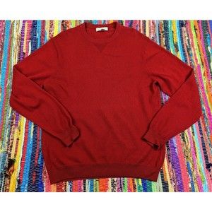 Turnbury Mens M Cashmere Blend Sweater Pullover Long Slv Crew Neck Red Australia